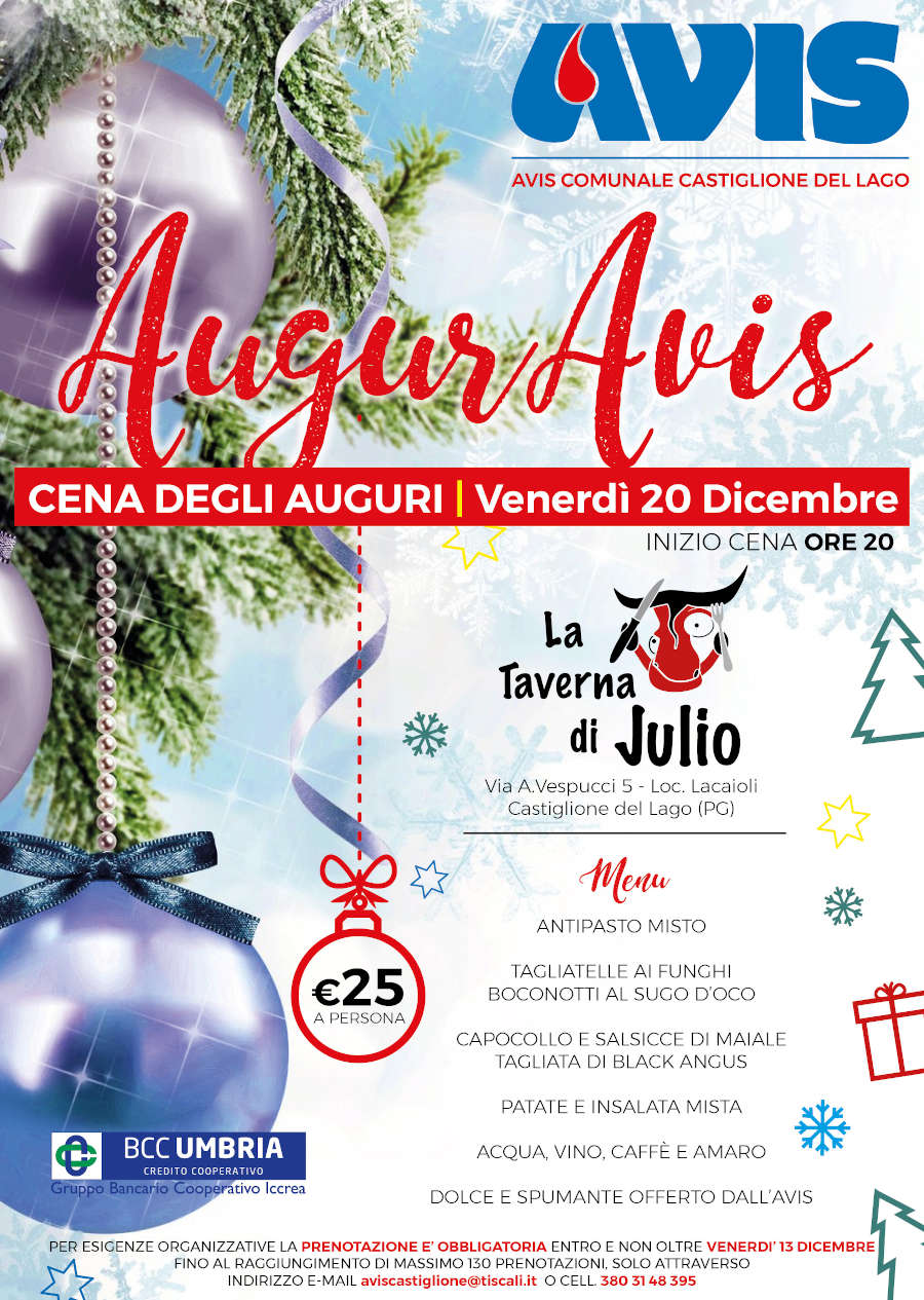 Avis Castiglione del lago - Cena degli auguri 2019